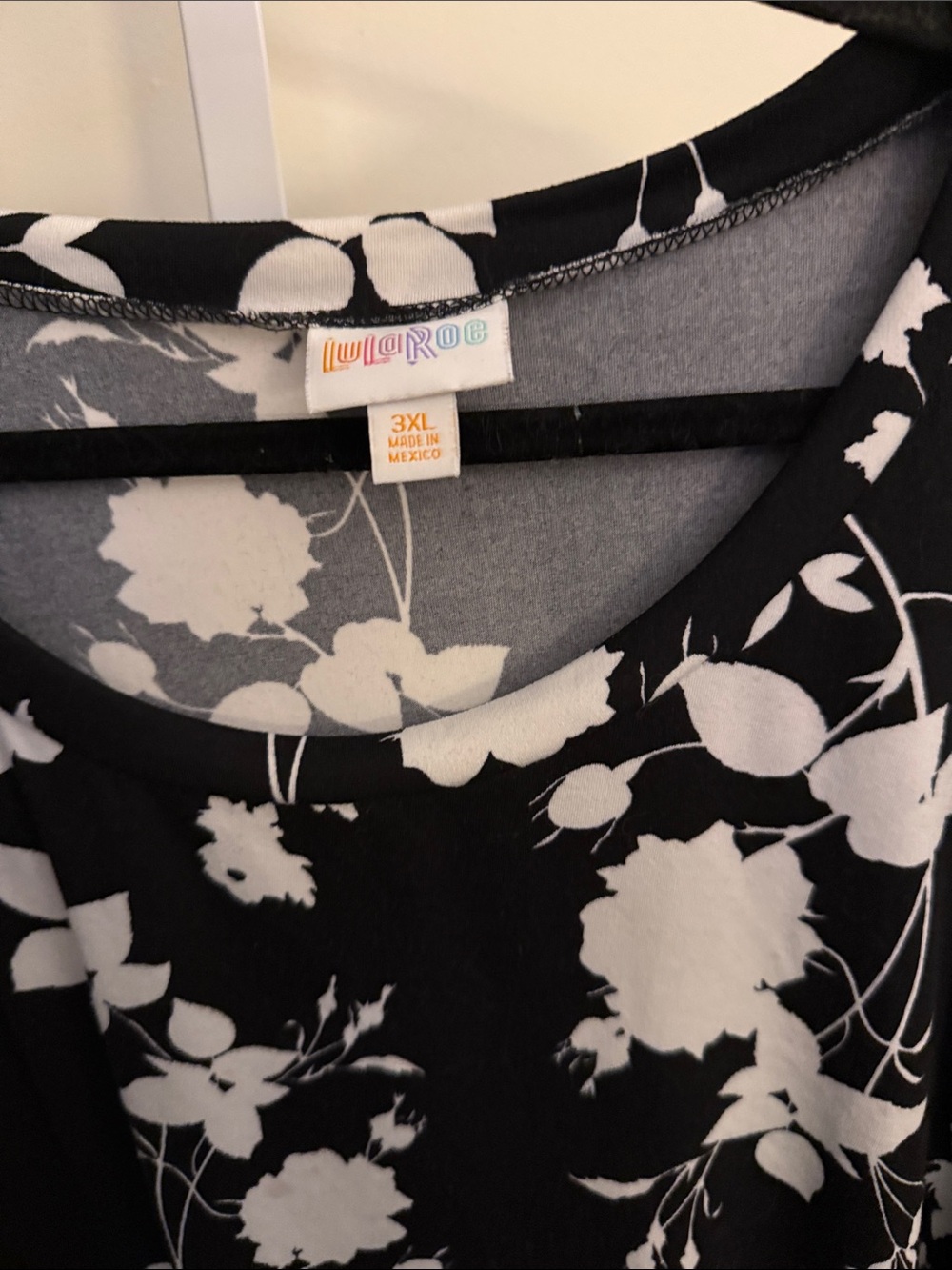 LuLaRoe Black and White Floral Tunic